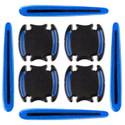 8pcs/set Car Door Handle Rearview Mirror Safety Warning Protective Reflective Sticker, Color: Blue
