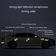 8pcs/set Car Door Handle Rearview Mirror Safety Warning Protective Reflective Sticker, Color: Blue