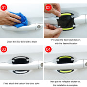 8pcs/set Car Door Handle Rearview Mirror Safety Warning Protective Reflective Sticker, Color: Blue