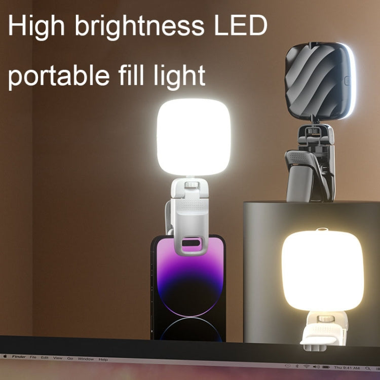 LED Mobile Phone Live Beauty Fill Light USB Charging Camera Pocket Light(Black)