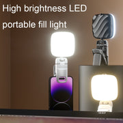 LED Mobile Phone Live Beauty Fill Light USB Charging Camera Pocket Light(Black)