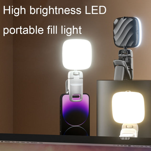 LED Mobile Phone Live Beauty Fill Light USB Charging Camera Pocket Light(Black)