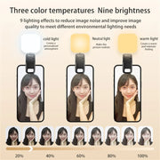 LED Mobile Phone Live Beauty Fill Light USB Charging Camera Pocket Light(Black)