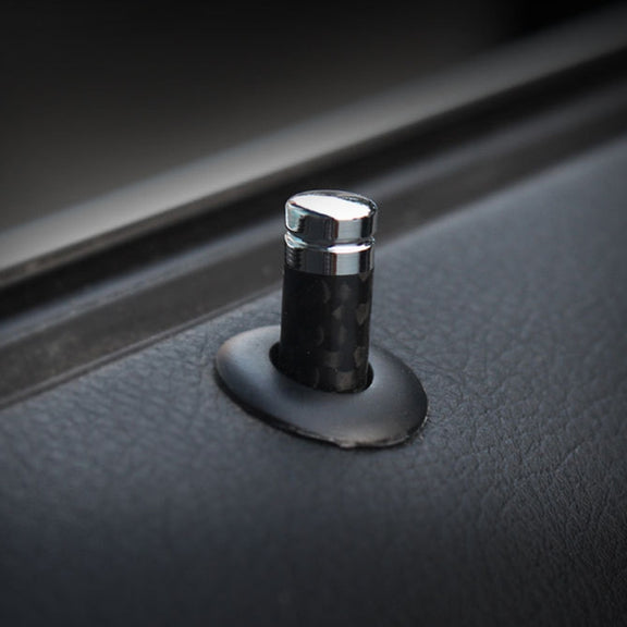 4pcs/set Carbon Fiber Door Interior Deadbolt Trim Cover