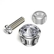 Licence Plate Frame Rhinestone Anti-theft Fixing Nut Cover(Blue Diamond)