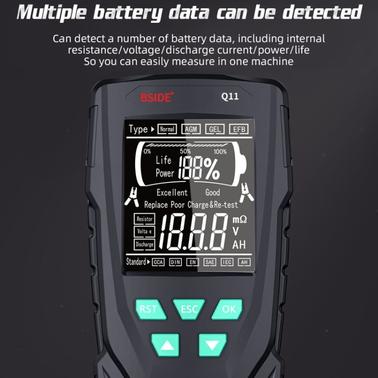 BSIDE Q11 Car Battery Detector 12V/24V Battery Life Capacity Internal Resistance Tester
