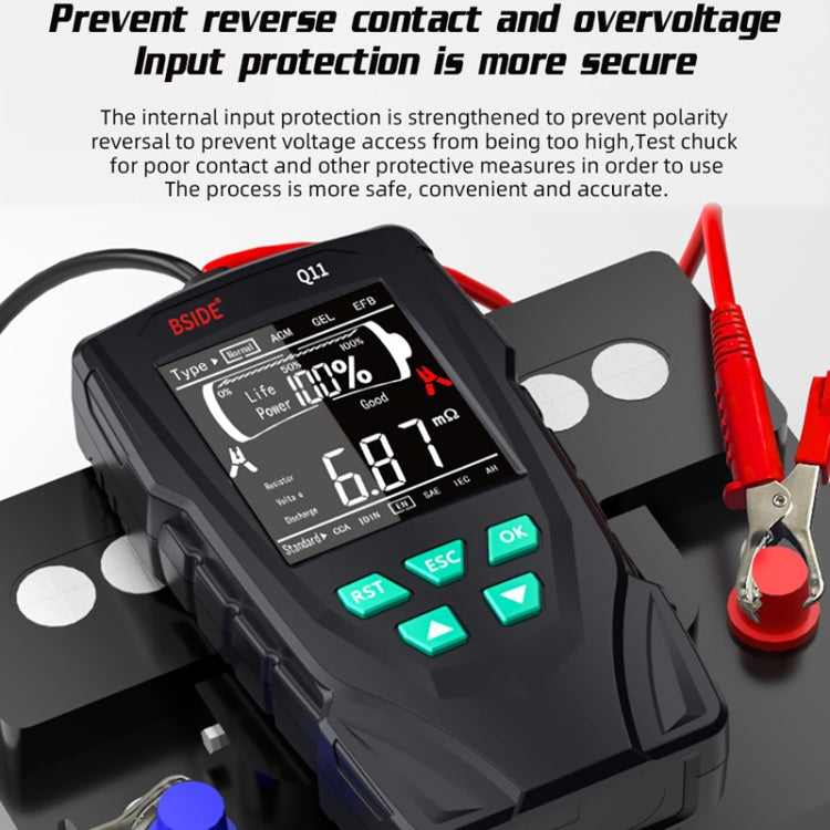 BSIDE Q11 Car Battery Detector 12V/24V Battery Life Capacity Internal Resistance Tester