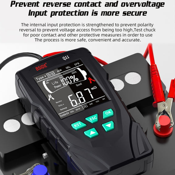 BSIDE Q11 Car Battery Detector 12V/24V Battery Life Capacity Internal Resistance Tester