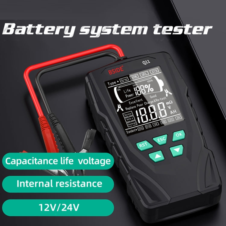 BSIDE Q11 Car Battery Detector 12V/24V Battery Life Capacity Internal Resistance Tester