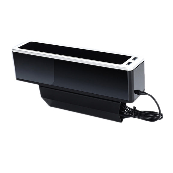 Car Seat Gap Storage Box with 2 USB Charging Port, Color:  Principal Driver Silver
