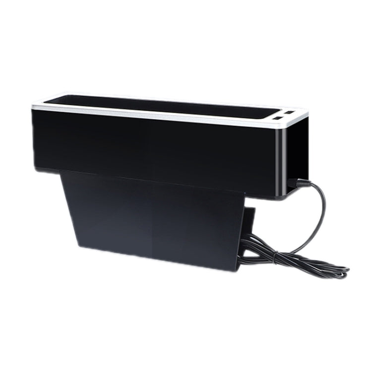 Car Seat Gap Storage Box with 2 USB Charging Port, Color: Co-pilot Silver