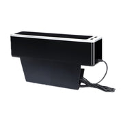 Car Seat Gap Storage Box with 2 USB Charging Port, Color: Co-pilot Silver