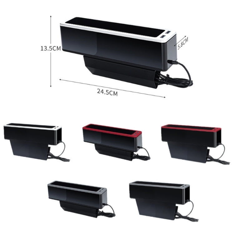 Car Seat Gap Storage Box with 2 USB Charging Port, Color:  Principal Driver Red