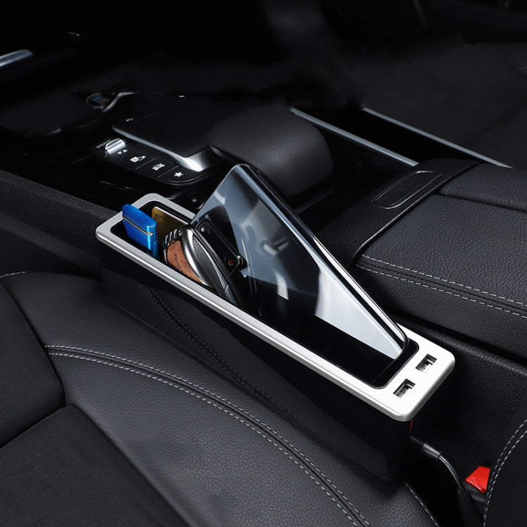 Car Seat Gap Storage Box with 2 USB Charging Port, Color:  Principal Driver Red