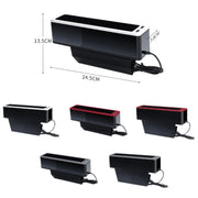 Car Seat Gap Storage Box with 2 USB Charging Port, Color:  Principal Driver Red