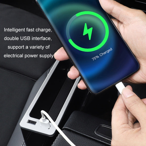 Car Seat Gap Storage Box with 2 USB Charging Port, Color:  Principal Driver Red