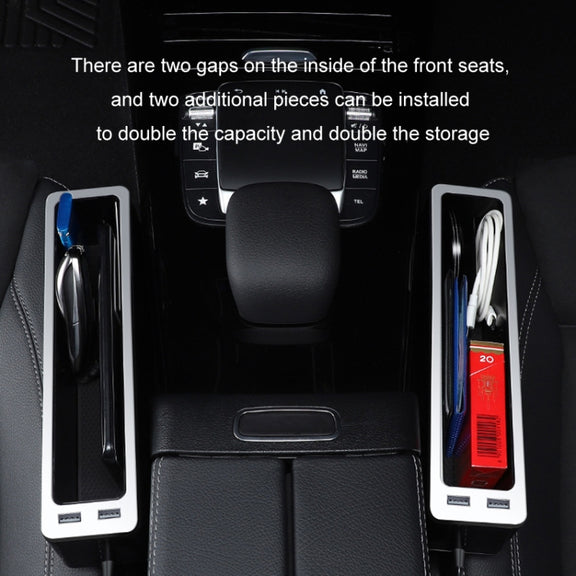 Car Seat Gap Storage Box with 2 USB Charging Port, Color:  Principal Driver Red
