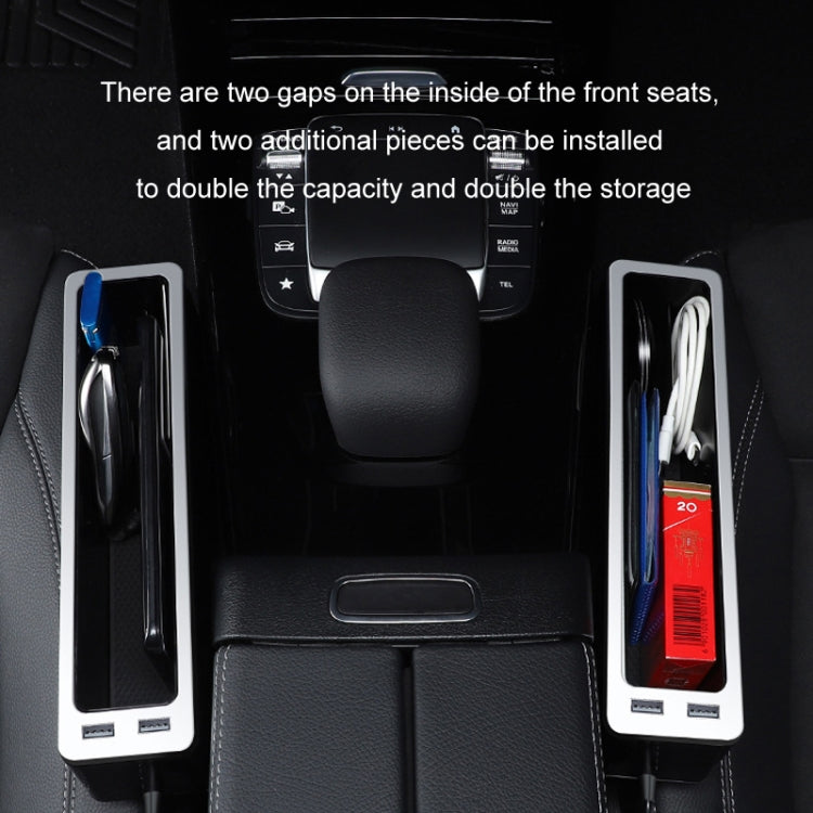 Car Seat Gap Storage Box with 2 USB Charging Port, Color: Co-pilot Red