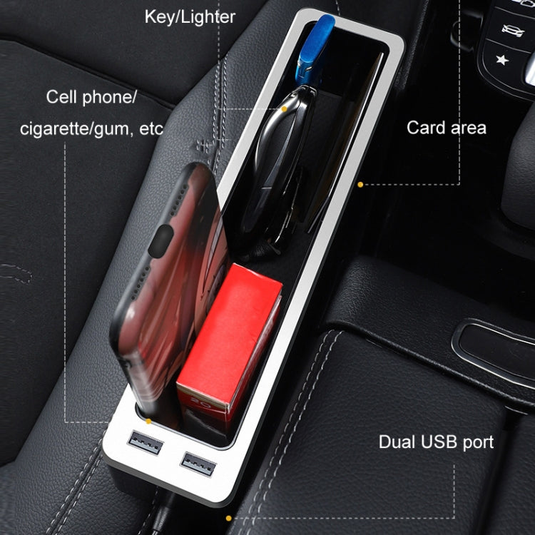 Car Seat Gap Storage Box with 2 USB Charging Port, Color:  Principal Driver Red