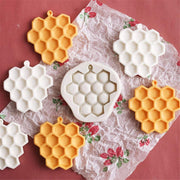 Honeycomb Block Textured Silicone Mold Bee Fondant Chocolate Cake Mold, Speci: Mk-2019 Light Gray