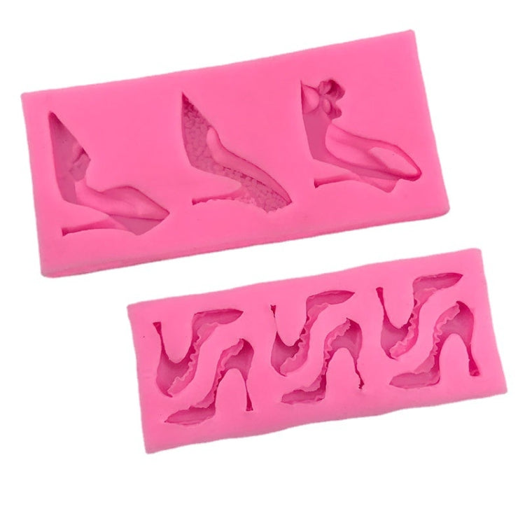 High Heels Sandals Silicone Mold 3D Chocolate Cake Glue Pendant Plaster Mold, Spec: Large