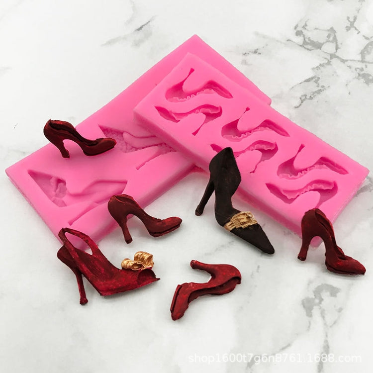High Heels Sandals Silicone Mold 3D Chocolate Cake Glue Pendant Plaster Mold, Spec: Large