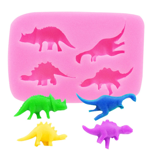Dinosaur Silicone Mold Fondant Chocolate Cake Decoration Mold(Pink)
