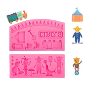 Circus Themed Clown Animal Silicone Mold Baking Cake Decoration Mold, Spec: A823 Gray