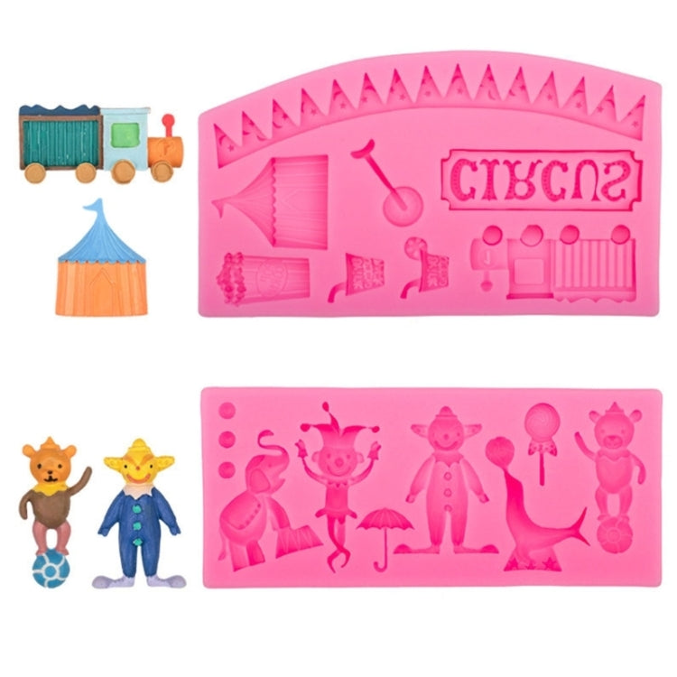 Circus Themed Clown Animal Silicone Mold Baking Cake Decoration Mold, Spec: A822 Gray