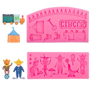 Circus Themed Clown Animal Silicone Mold Baking Cake Decoration Mold, Spec: A822 Gray
