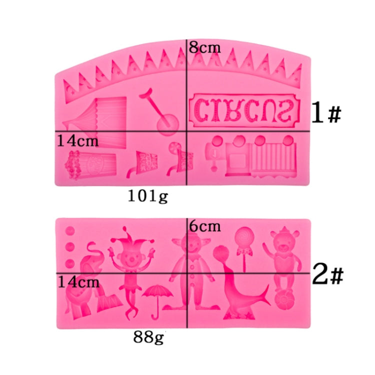 Circus Themed Clown Animal Silicone Mold Baking Cake Decoration Mold, Spec: A822 Gray