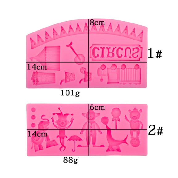 Circus Themed Clown Animal Silicone Mold Baking Cake Decoration Mold, Spec: A822 Gray