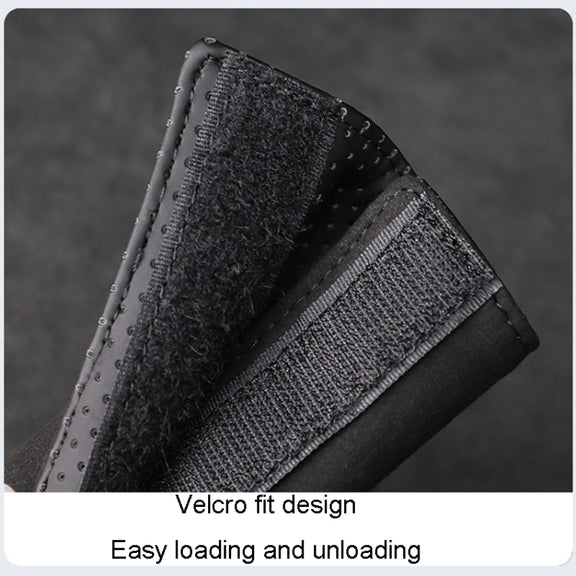 1pair Car Door Handle Decorative Anti-Scratch Cover Car Slippery Leather Inner Door Handle Protective Cover(Black)