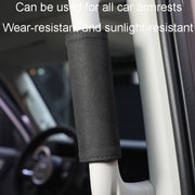 1pair Car Door Handle Decorative Anti-Scratch Cover Car Slippery Leather Inner Door Handle Protective Cover(Red)