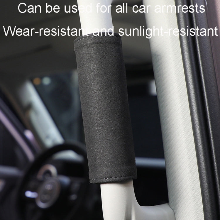 1pair Car Door Handle Decorative Anti-Scratch Cover Car Slippery Leather Inner Door Handle Protective Cover(Brown)