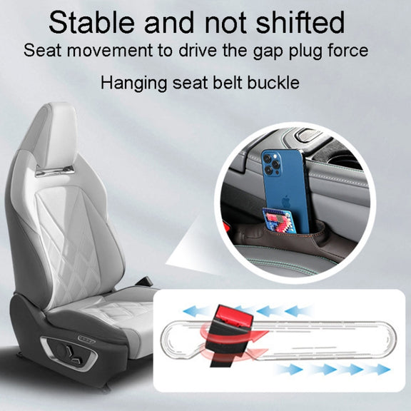 1pair Car Seat Storage Organizer Seat Anti Leakage Seam Fillers(Dark Coffee)