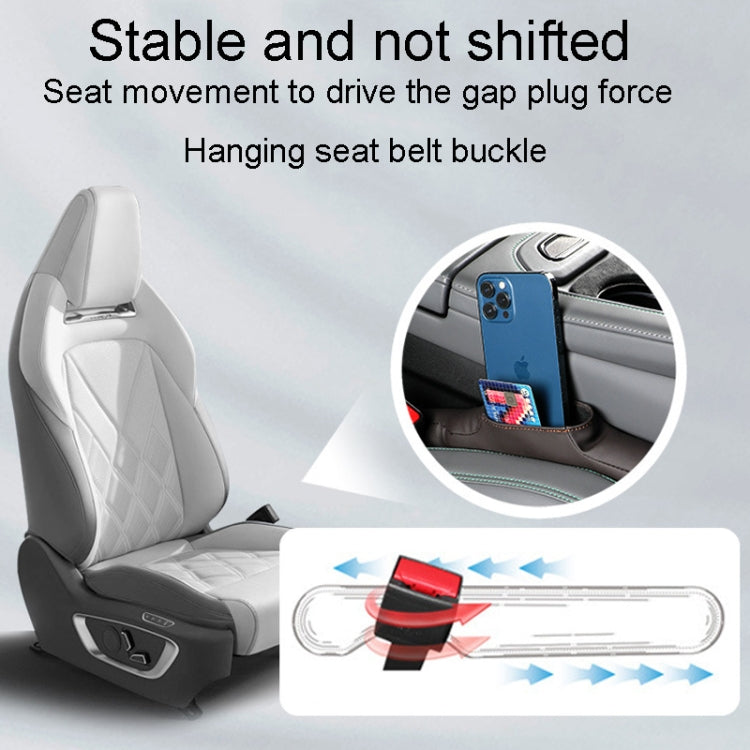 1pair Car Seat Storage Organizer Seat Anti Leakage Seam Fillers(Black)
