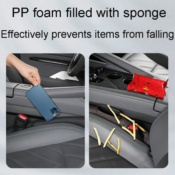 1pair Car Seat Storage Organizer Seat Anti Leakage Seam Fillers(Dark Coffee)