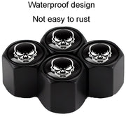 4pcs /Set Skeleton Metal Tire Valve Caps Automobile Modification Universal Valve Core Cover(Black)