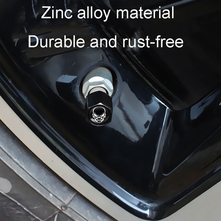 4pcs /Set Skeleton Metal Tire Valve Caps Automobile Modification Universal Valve Core Cover(Black)