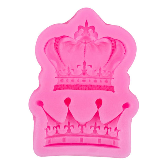 Crown Silicone Chocolate Fondant Baking Cake Mold Handmade Soft Pottery Glue Mold(Pink)