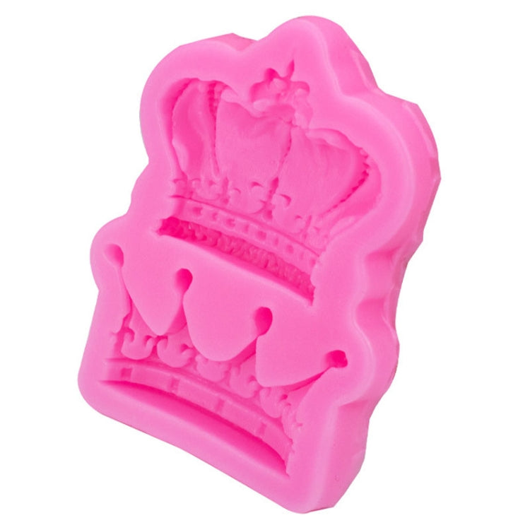 Crown Silicone Chocolate Fondant Baking Cake Mold Handmade Soft Pottery Glue Mold(Pink)