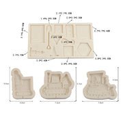 Cartoon Construction Site Tools Engineering Car Cake Decoration Molds, Specification: MK-3056 (Light Gray)