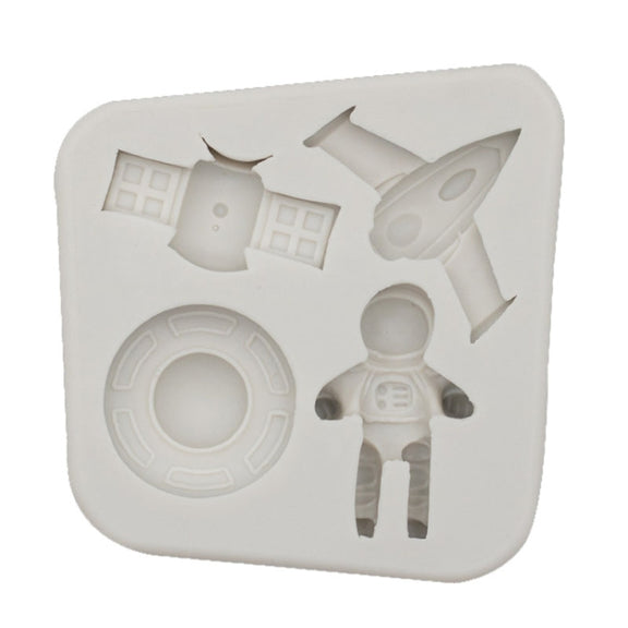 Astronaut Planet Rocket Silicone Fondant Chocolate Mold Cake Decorating Accessories Tools(Grey)