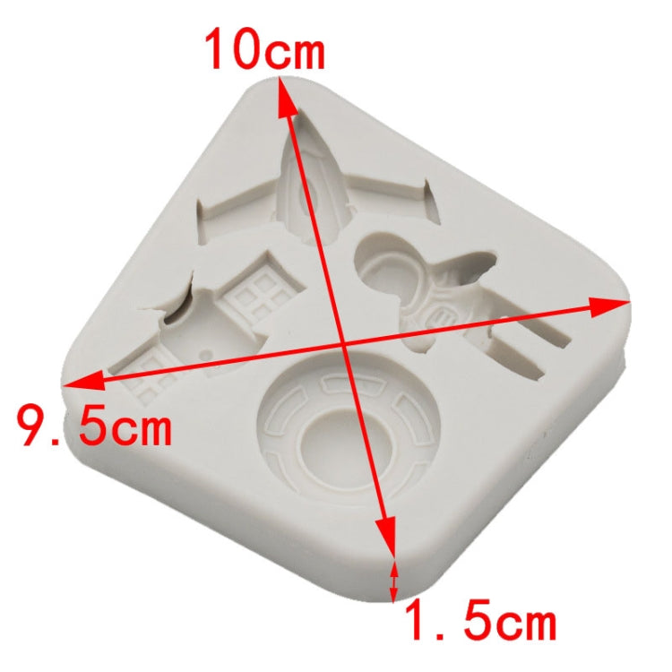 Astronaut Planet Rocket Silicone Fondant Chocolate Mold Cake Decorating Accessories Tools(Grey)