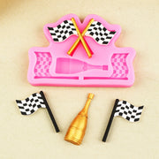 Sports Car Trophy Medal Tire Silicone Mold Glue Plaster Candle Baking Decorative Mold, Specification: A970