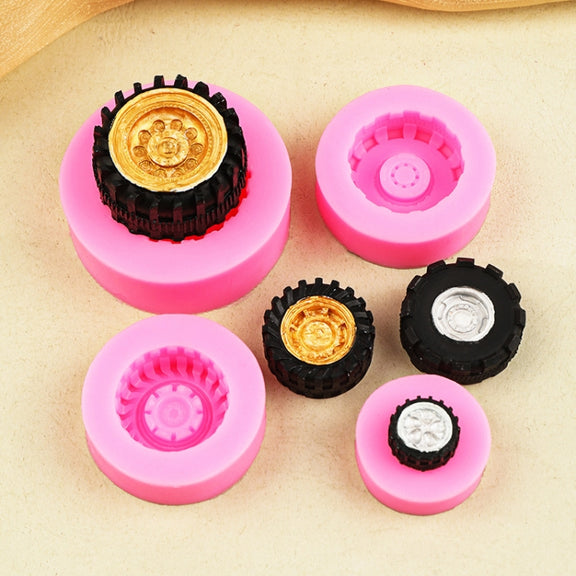 Sports Car Trophy Medal Tire Silicone Mold Glue Plaster Candle Baking Decorative Mold, Specification: 15-235