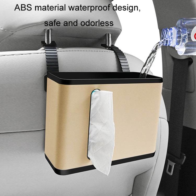 Car Seat Back Hanging Tissue Storage Box(Beige)