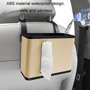 Car Seat Back Hanging Tissue Storage Box(Beige)