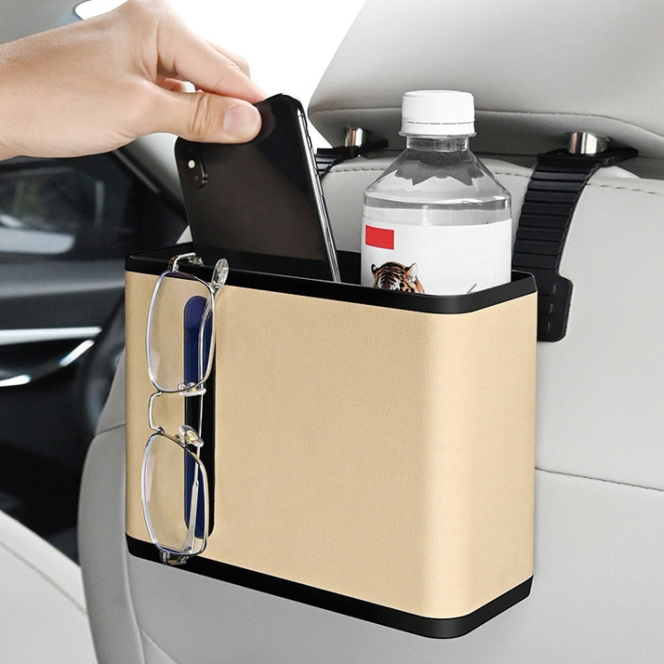 Car Seat Back Hanging Tissue Storage Box(Beige)